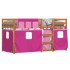 Litera con cortinas madera maciza de pino rosa 80x200