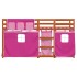 Litera con cortinas madera maciza de pino rosa 80x200