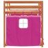 Litera con cortinas madera maciza de pino rosa 80x200