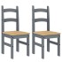 Sillas de comedor 2 uds madera maciza de pino gris 40x46x99