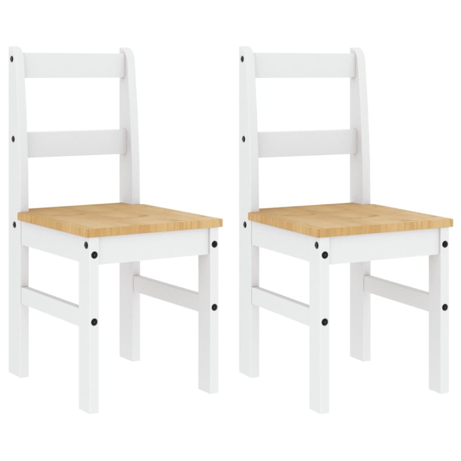 Sillas de comedor Panama 2 uds madera pino blanco 40x46x90