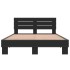 Estructura de cama madera de ingeniería y metal negro