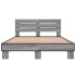 Estructura cama madera ingeniería metal gris Sonoma 140x200