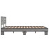 Estructura cama madera ingeniería metal gris Sonoma 140x200