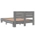 Estructura cama madera ingeniería metal gris Sonoma 140x200