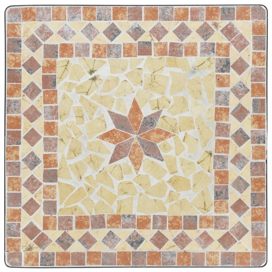 Mesa de bistró de mosaico cerámica terracota 60x60x74