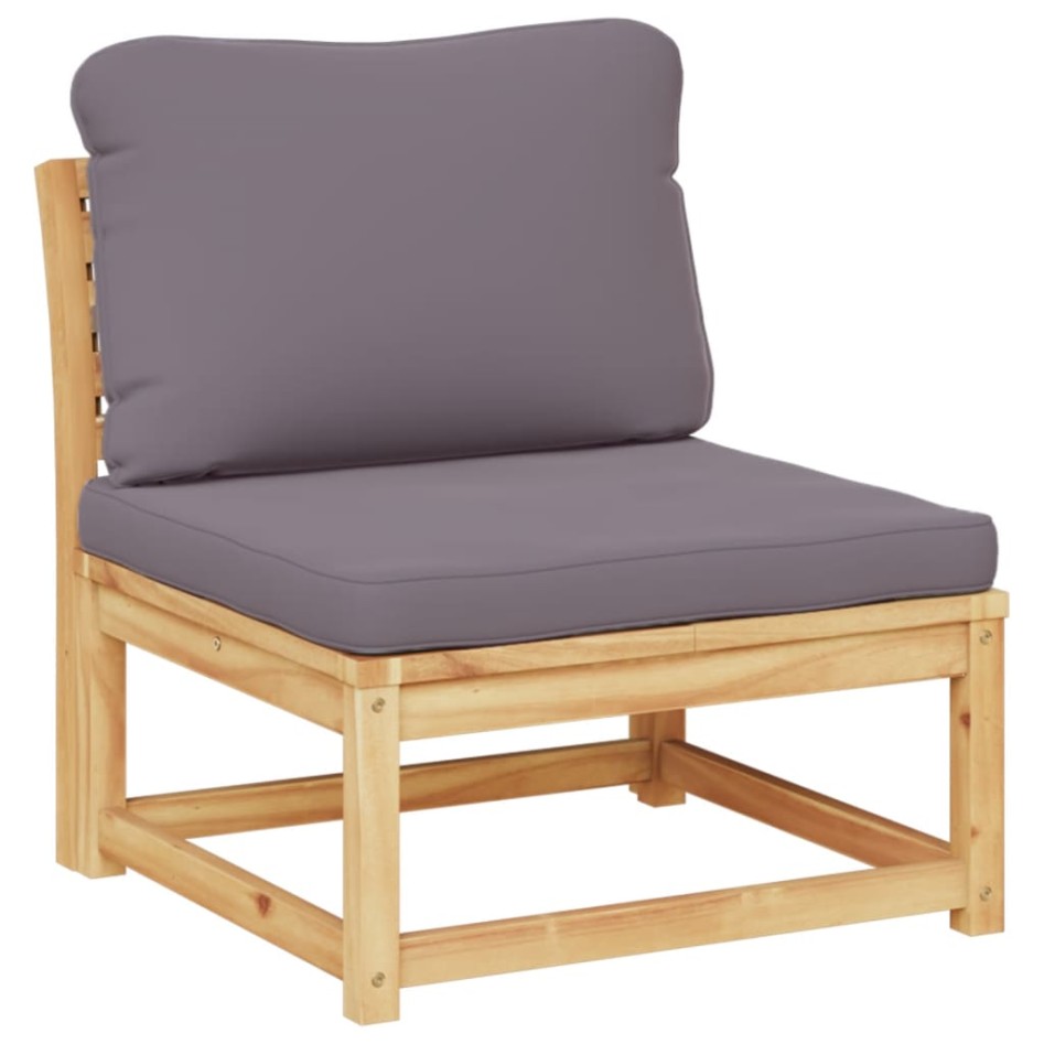 Juego de muebles jardín 5 pzas con cojines madera maciza