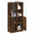 Aparador alto con puertas madera roble ahumado 68x37x142