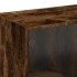 Aparador alto con puertas madera roble ahumado 68x37x142