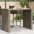 Mesa alta jardín superficie madera ratán PE gris 145x80x110