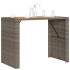 Mesa alta jardín superficie madera ratán PE gris 145x80x110