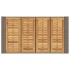 Mesa alta jardín superficie madera ratán PE gris 145x80x110