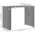 Mesa alta jardín superficie madera ratán PE gris 145x80x110