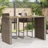 Mesa alta jardín superficie madera ratán PE gris 185x80x110