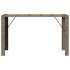 Mesa alta jardín superficie madera ratán PE gris 185x80x110