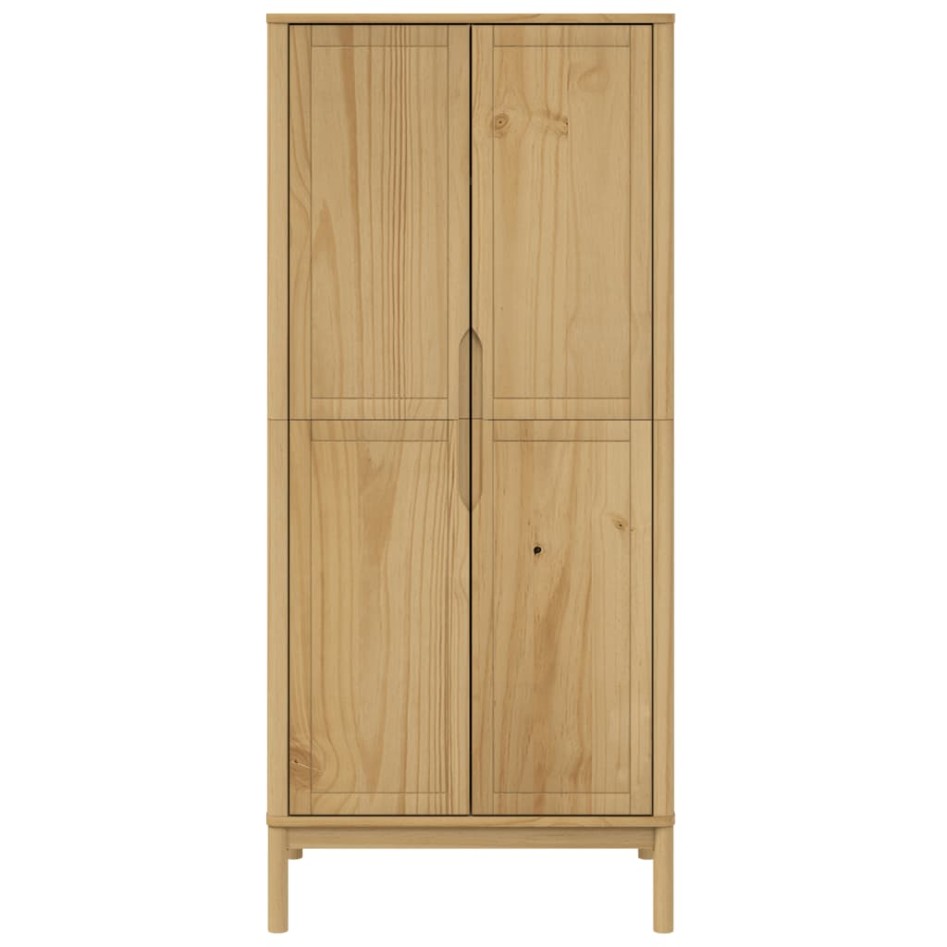 Armario FLORO madera maciza de pino marrón cera 77x53x171