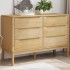 Cómoda cajonera FLORO madera maciza de pino marrón