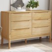 Cómoda cajonera FLORO madera maciza de pino marrón cera