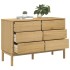 Cómoda cajonera FLORO madera maciza de pino marrón