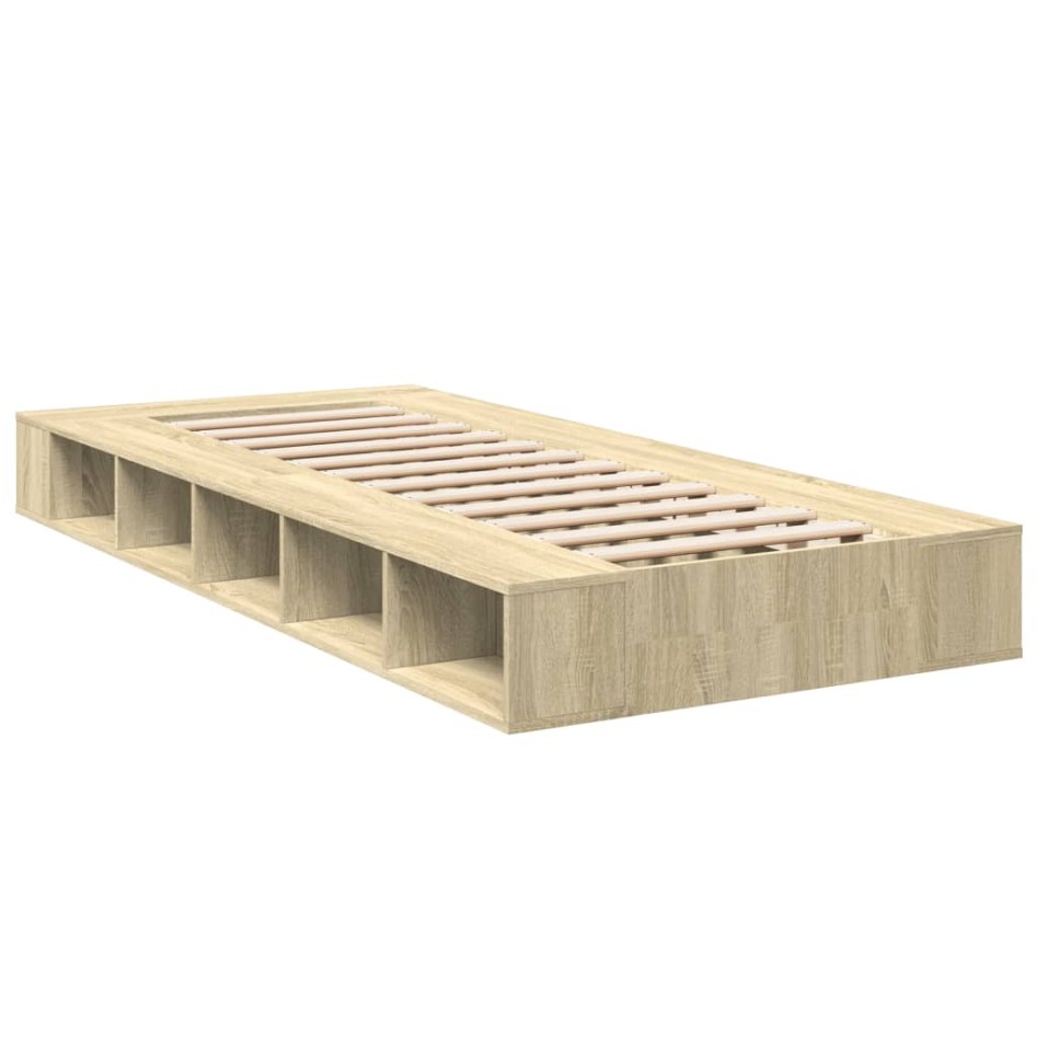 Estructura de cama madera de ingeniería roble Sonoma 100x200