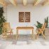 Juego de comedor de jardín 3 piezas madera maciza de