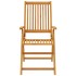 Juego de comedor de jardín 3 piezas madera maciza de