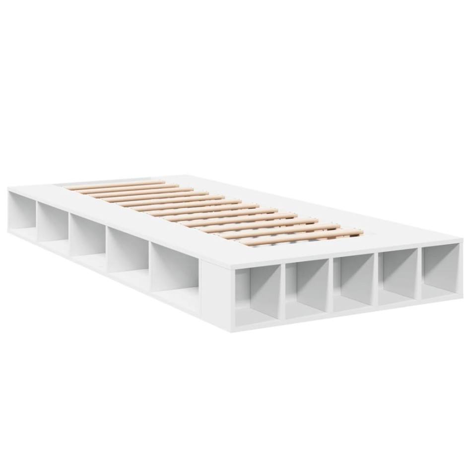 Estructura de cama madera de ingeniería blanca 100x200