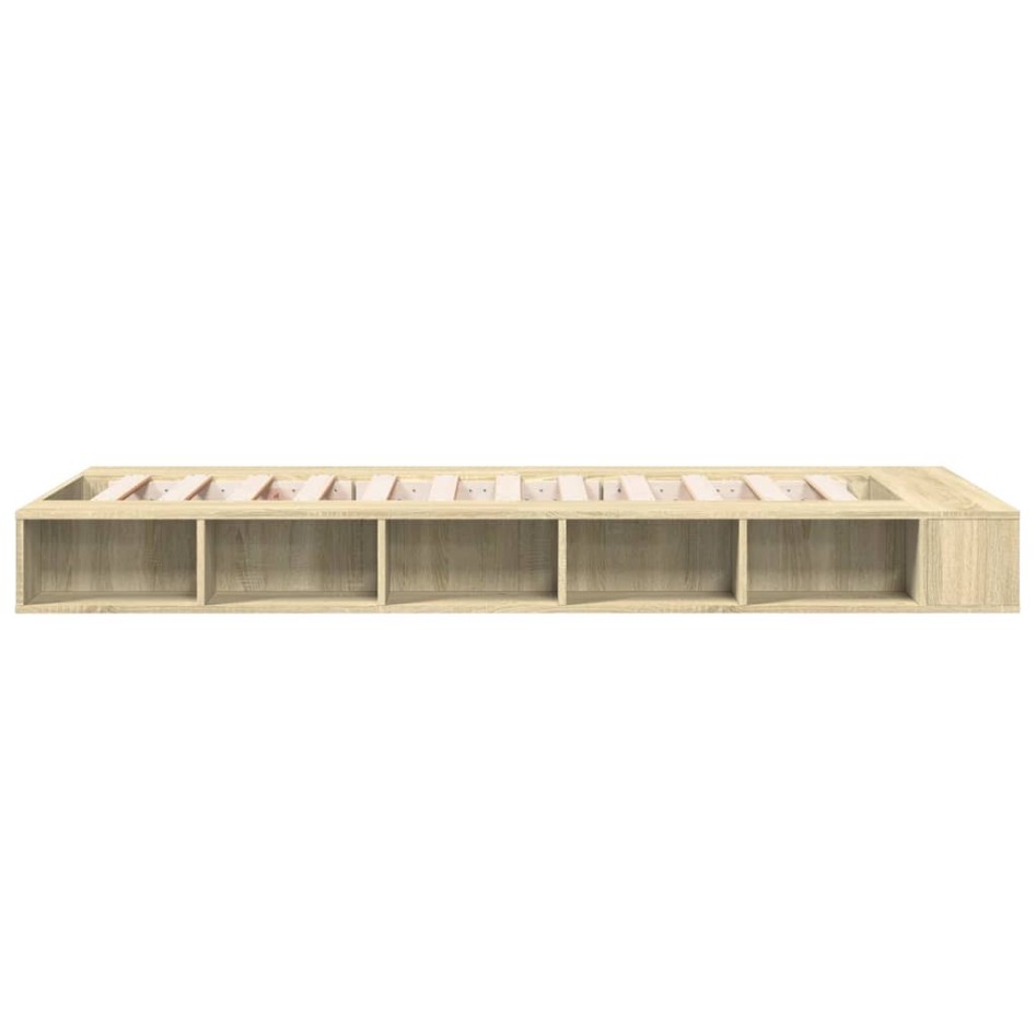Estructura de cama madera de ingeniería roble Sonoma 90x200