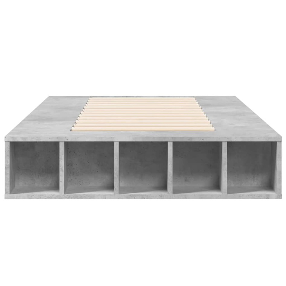 Estructura de cama madera de ingeniería gris hormigón 90x190