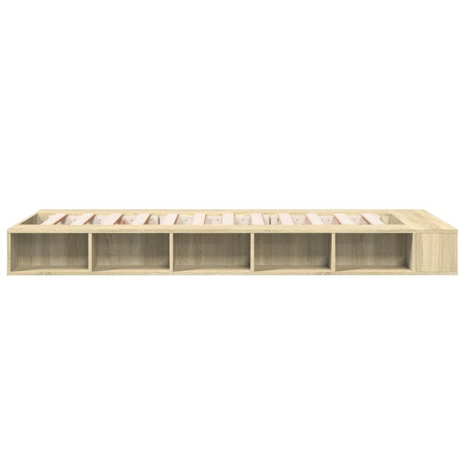 Estructura de cama madera de ingeniería roble Sonoma 75x190