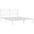 Estructura cama sin colchón con cabecero metal blanco