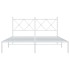 Estructura cama sin colchón con cabecero metal blanco