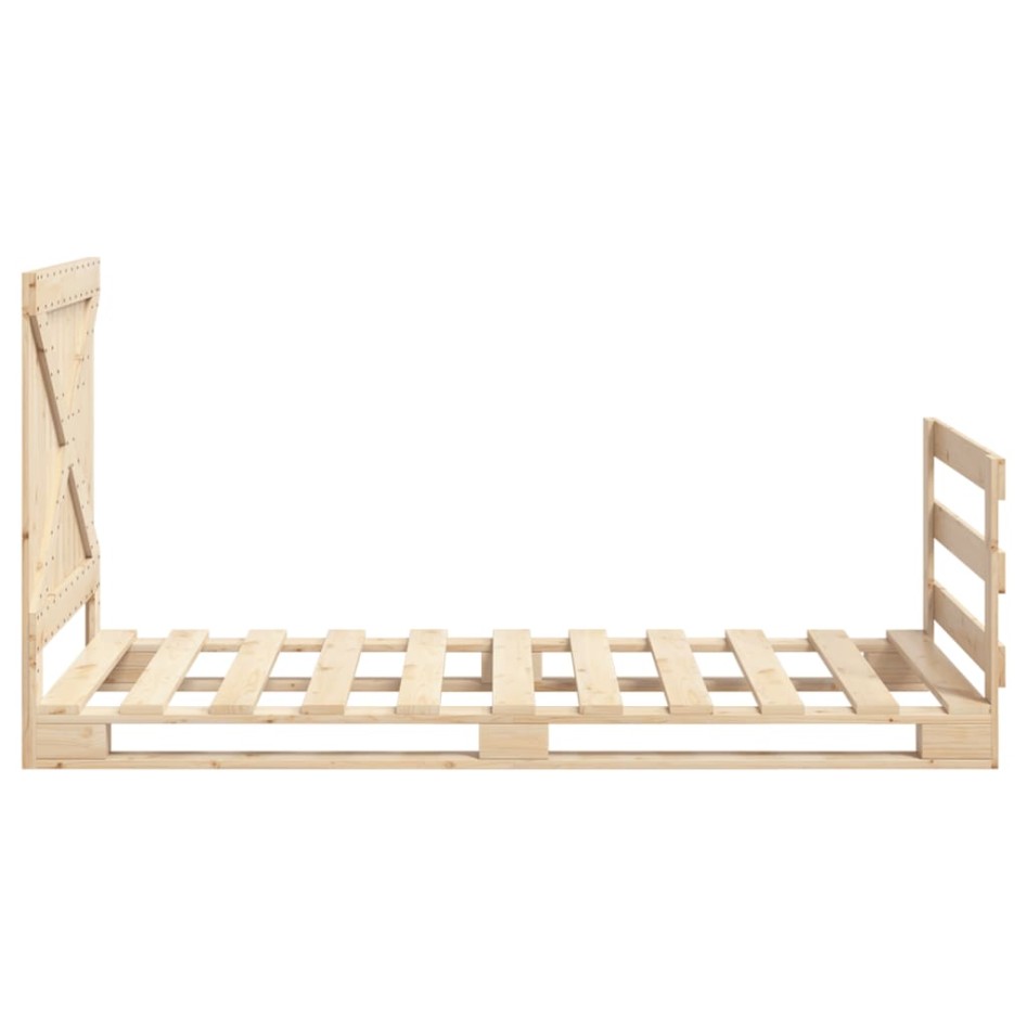 Estructura de cama con cabecero madera maciza pino 100x200
