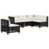 Set de muebles de jardín 5 pzas y cojines ratán sintético