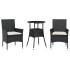 Set comedor jardín 3 pzas cojines ratán sintético vidrio