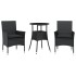 Set comedor jardín 3 pzas cojines ratán sintético vidrio