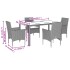 Set de comedor jardín 5 pzas con cojines ratán PE acacia