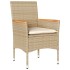Set de comedor jardín 7 pzas con cojines ratán PE acacia