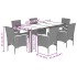 Set de comedor jardín 7 pzas con cojines ratán PE acacia