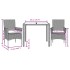 Set de comedor jardín 3 pzas con cojines ratán PE acacia