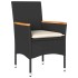 Set de comedor jardín 5 pzas con cojines ratán PE acacia