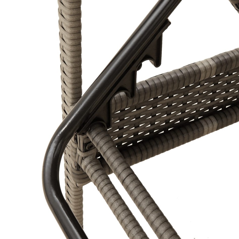 Tumbona con cojín ratán sintético gris 63x200x81