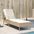 Tumbona con cojín ratán sintético beige 63x200x81