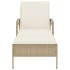 Tumbona con cojín ratán sintético beige 63x200x81