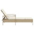 Tumbona con cojín ratán sintético beige 63x200x81