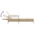 Tumbona con cojín ratán sintético beige 63x200x81