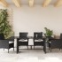 Mesa de jardín superficie de vidrio ratán PE negro 190x80x75
