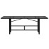 Mesa de jardín superficie de vidrio ratán PE negro 190x80x75