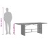 Mesa de jardín superficie de vidrio ratán PE negro 190x80x75