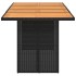 Mesa de jardín superficie madera acacia ratán negro